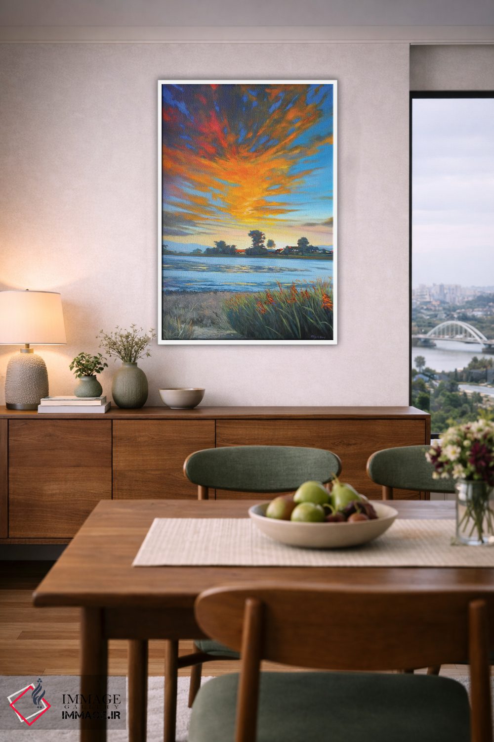 تابلو دکوراتیو غروب خورشید اثر مانسونگ کانگ - D6W