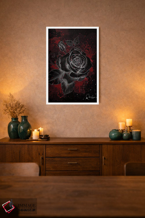 تابلو دکوراتیو رز سیاه اثر مارین لوپ - D1W