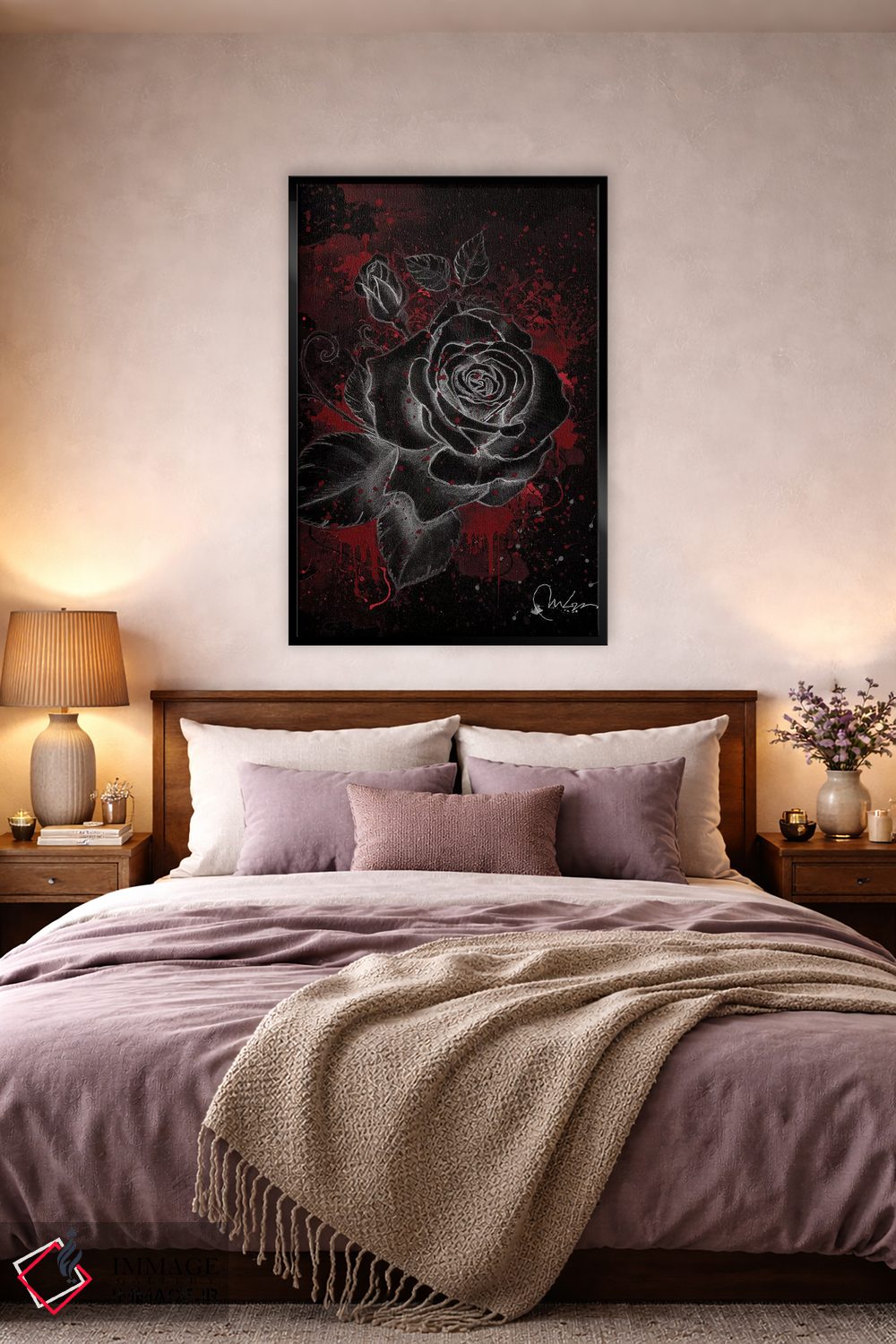 تابلو دکوراتیو رز سیاه اثر مارین لوپ - D3B