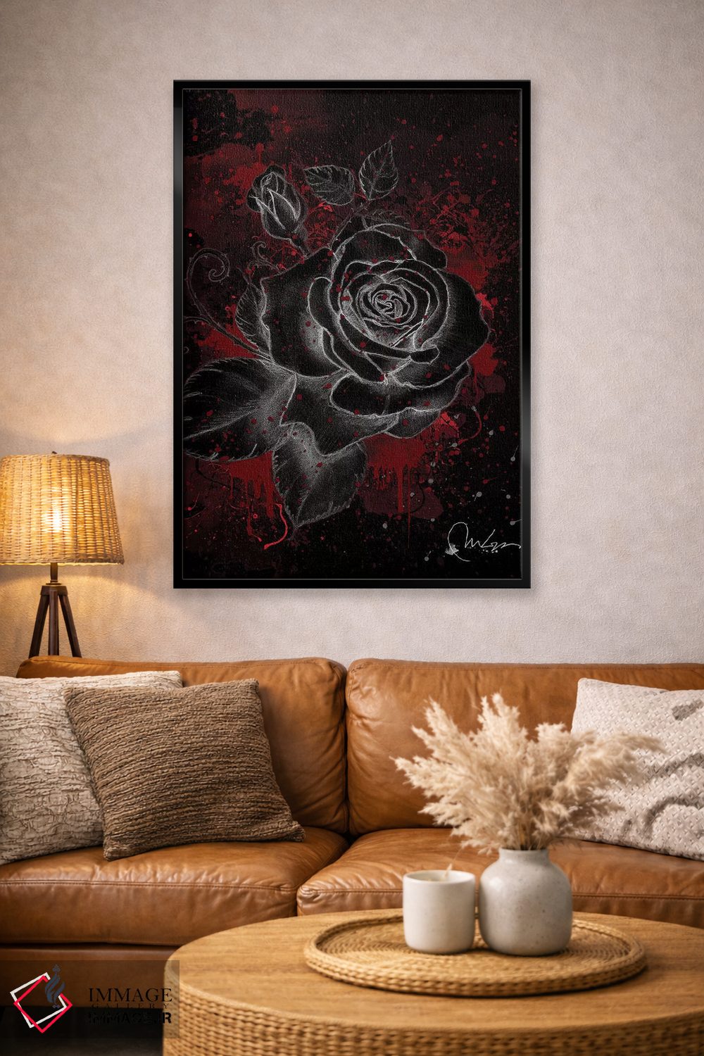 تابلو دکوراتیو رز سیاه اثر مارین لوپ - D4B
