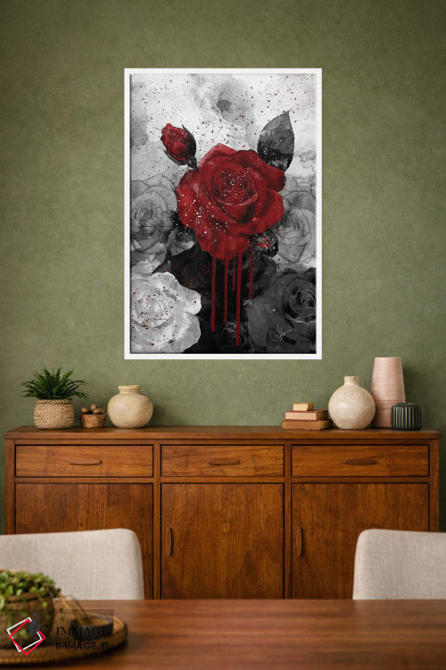 تابلو دکوراتیو قرمز پررنگ اثر مارین لوپ - D1W