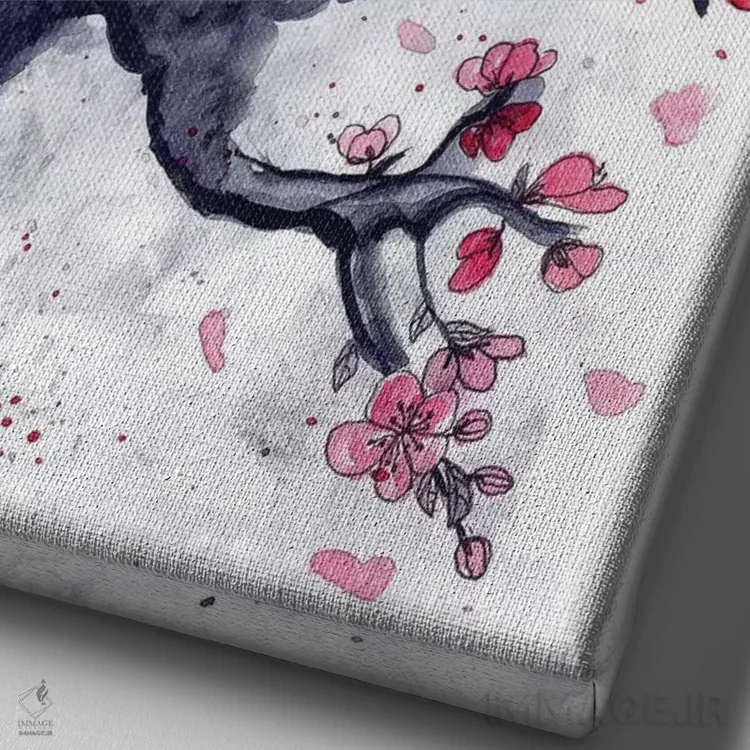 تابلو دکوراتیو آلو ژاپنی اثر مارین لوپ - نمای نزدیک بافت بوم