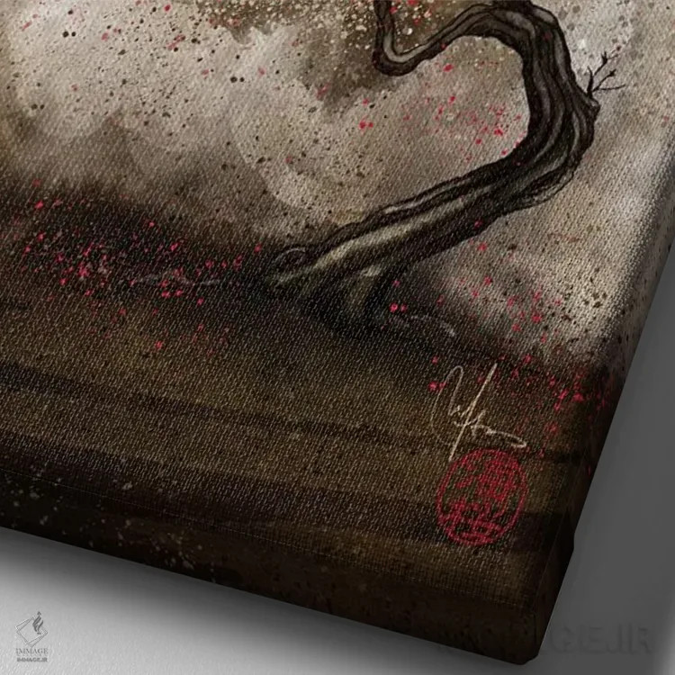 تابلو دکوراتیو ایروها اثر مارین لوپ - نمای نزدیک بافت بوم