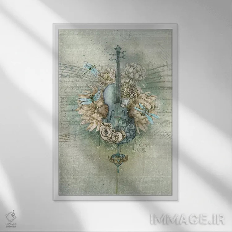 تابلو دکوراتیو صدای آنالوگ اثر مارین لوپ - نمای قابدار سفید