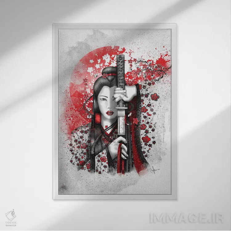 تابلو دکوراتیو کاتسومی اثر مارین لوپ - نمای قابدار سفید