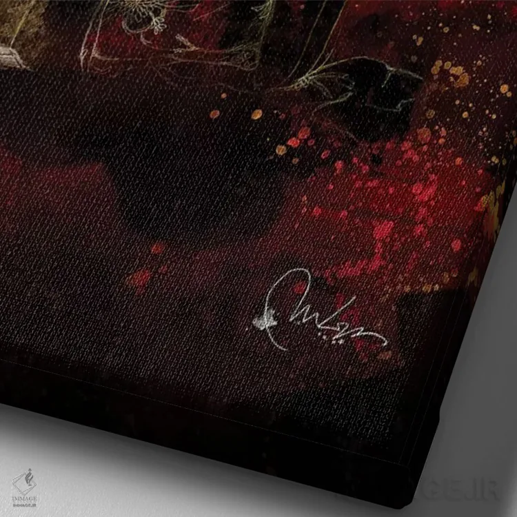 تابلو دکوراتیو آریگاتو اثر مارین لوپ - نمای نزدیک بافت بوم