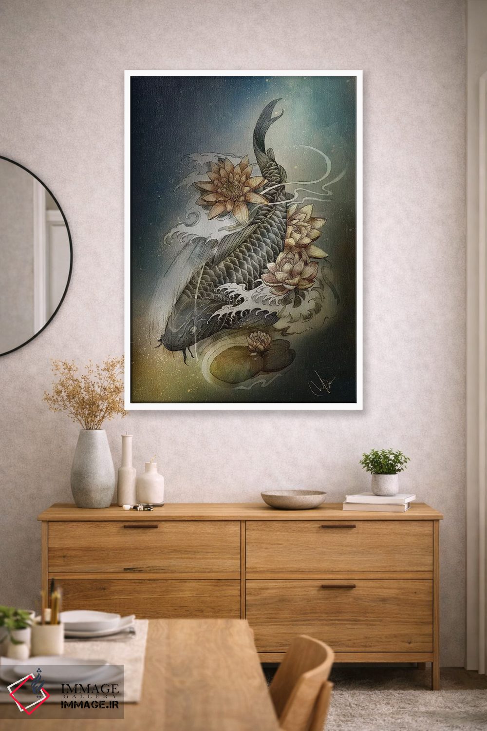 تابلو دکوراتیو کوی و لوتوس اثر مارین لوپ - D2W