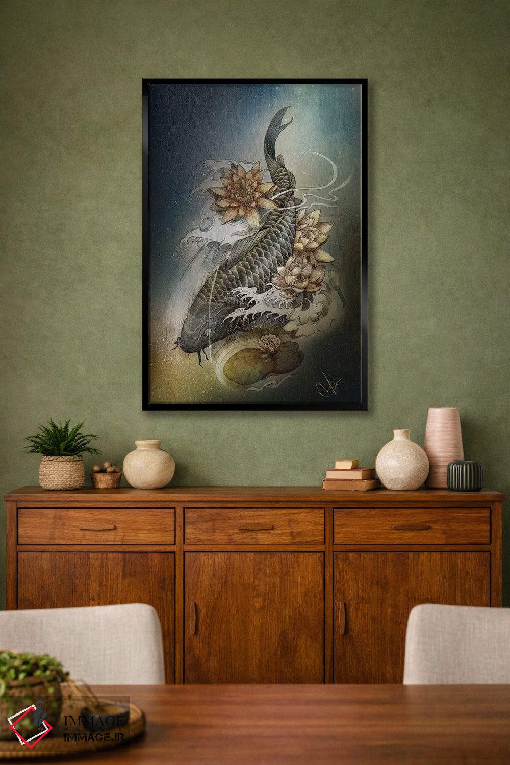 تابلو دکوراتیو کوی و لوتوس اثر مارین لوپ - D3B