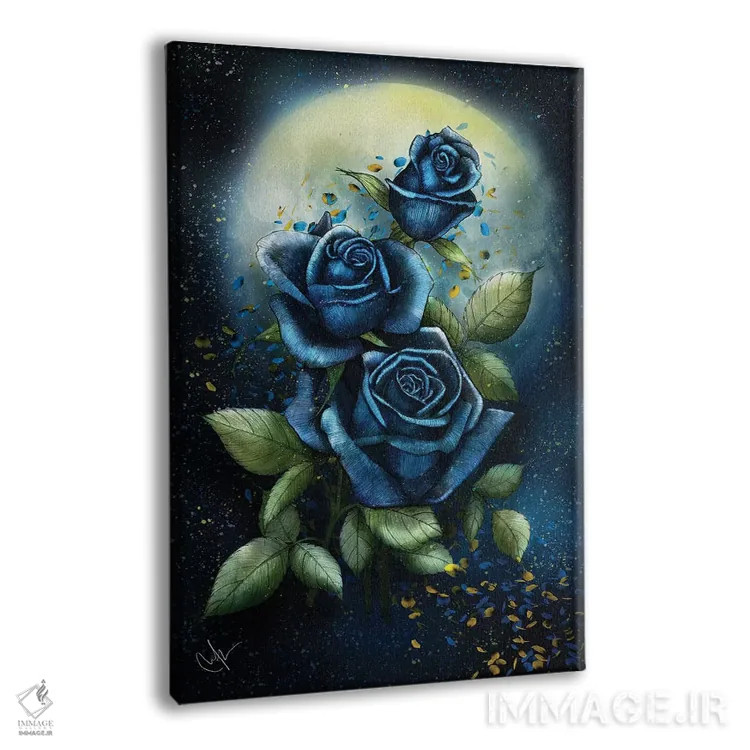 تابلو دکوراتیو رزهای شبانه اثر مارین لوپ - نمای پرسپکتیو محصول