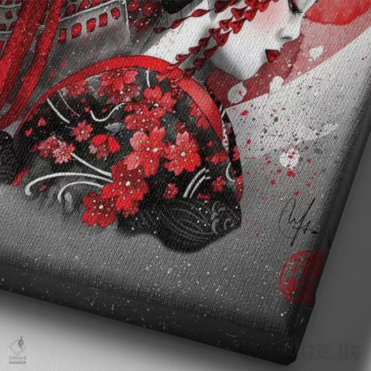 تابلو دکوراتیو کوکورو اثر مارین لوپ - نمای نزدیک بافت بوم