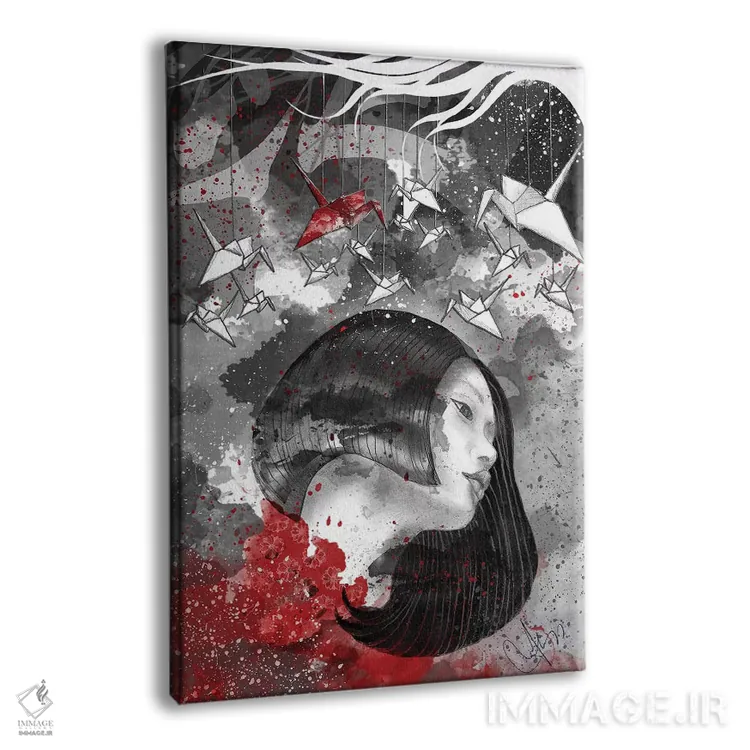 تابلو دکوراتیو روح های کاغذی اثر مارین لوپ - نمای پرسپکتیو محصول