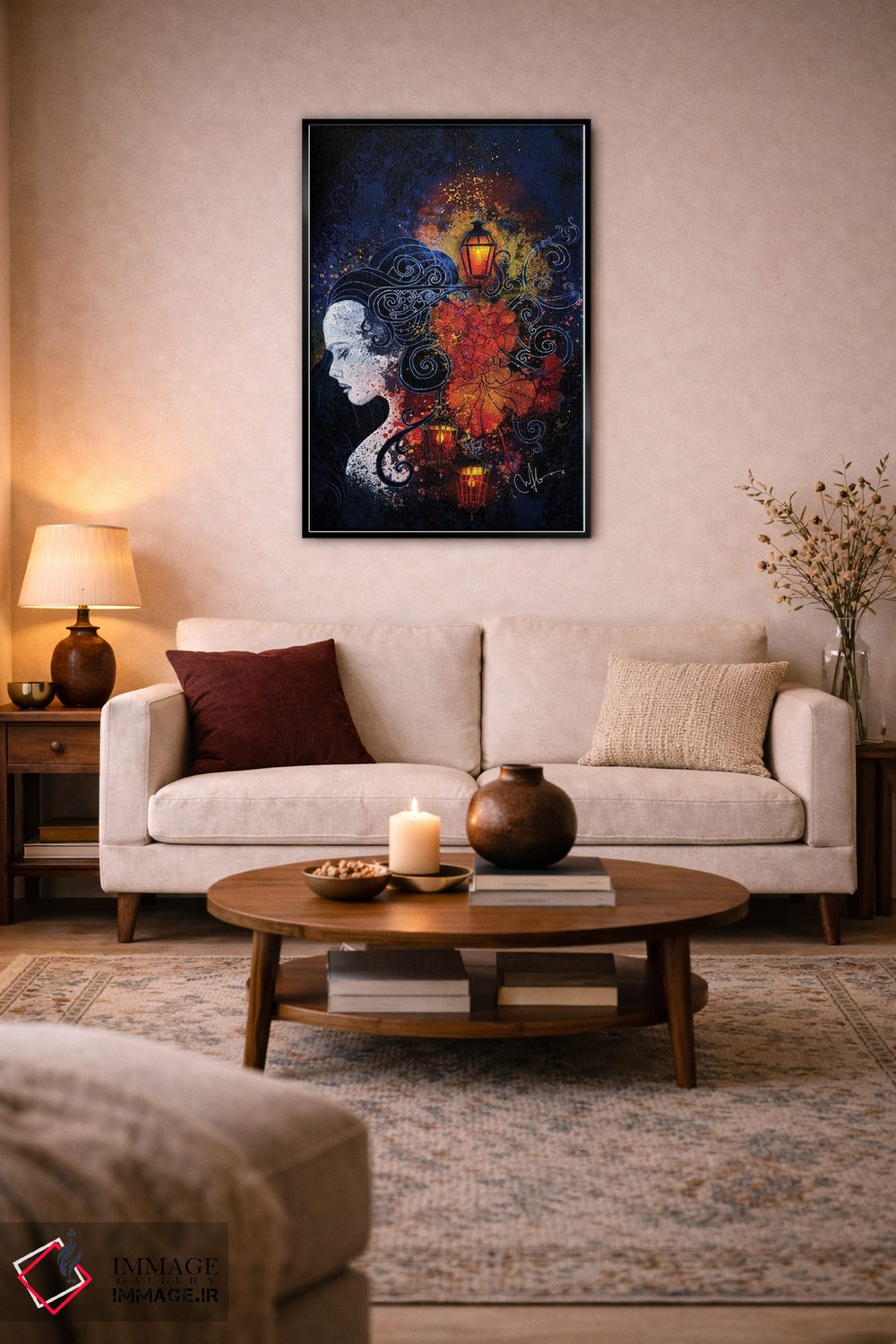 تابلو دکوراتیو چراغ های لیسبون اثر مارین لوپ - D4B