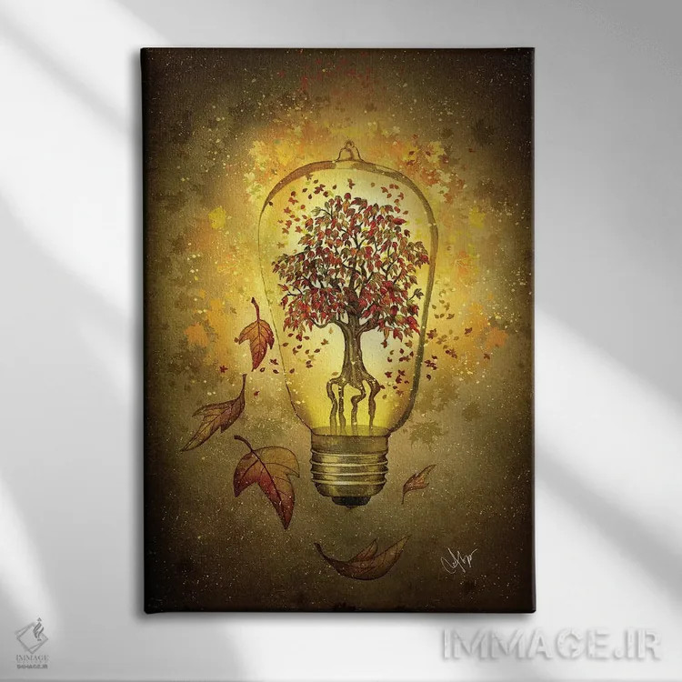 تابلو دکوراتیو نور پاییز اثر مارین لوپ - نمای روبهرو روی دیوار