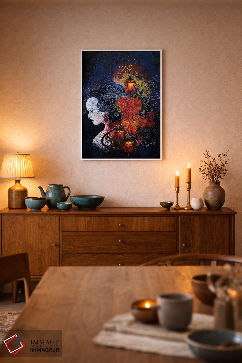 تابلو دکوراتیو چراغ های لیسبون اثر مارین لوپ - D6W