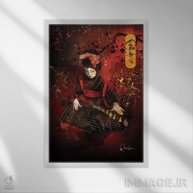 تابلو دکوراتیو اوکایری اثر مارین لوپ - نمای قابدار سفید