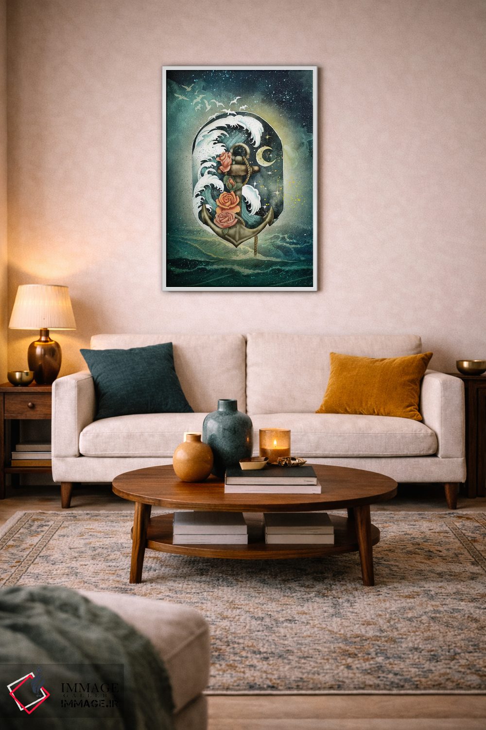 تابلو دکوراتیو هدایت میان موج ها و ستارگان اثر مارین لوپ - D3W
