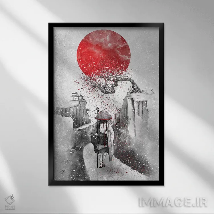 تابلو دکوراتیو سفر اثر مارین لوپ - نمای قابدار مشکی