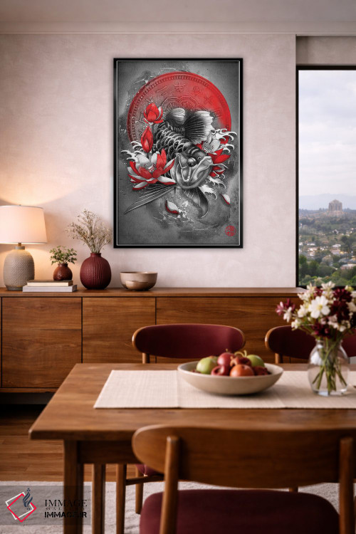 تابلو دکوراتیو ماهی آروانا اثر مارین لوپ - D4B