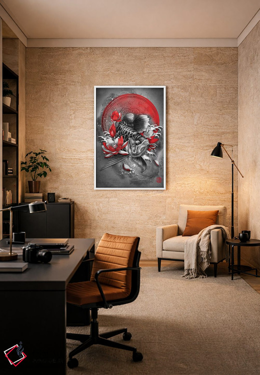 تابلو دکوراتیو ماهی آروانا اثر مارین لوپ - D6W