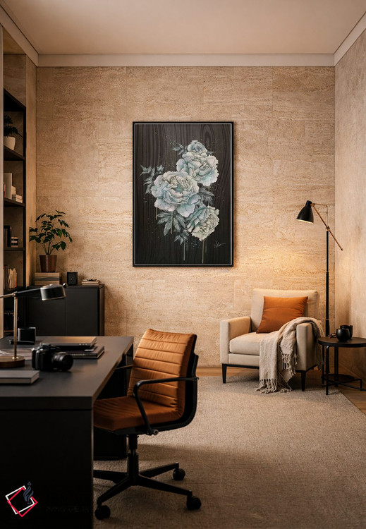 تابلو دکوراتیو جنگل پیونی اثر مارین لوپ - D6B