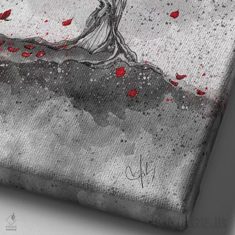 تابلو دکوراتیو همه آن ها بی نقص اند اثر مارین لوپ - نمای نزدیک بافت بوم