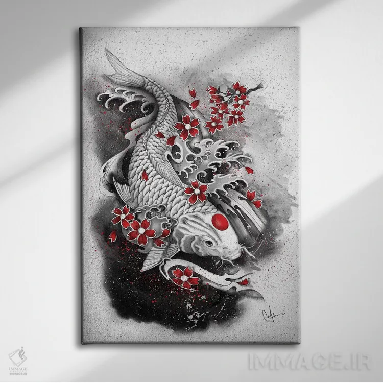 تابلو دکوراتیو کوی سفید اثر مارین لوپ - نمای روبهرو روی دیوار