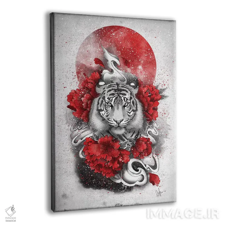 تابلو دکوراتیو ببر سفید اثر مارین لوپ - نمای پرسپکتیو محصول