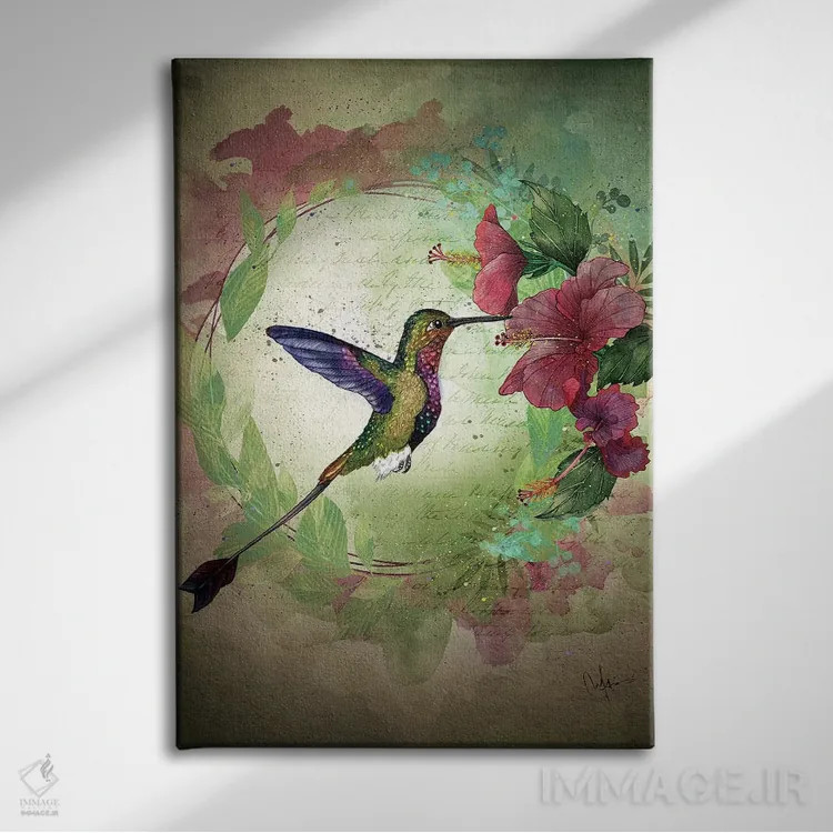 تابلو دکوراتیو اتفاق خوش آنی اثر مارین لوپ - نمای روبهرو روی دیوار