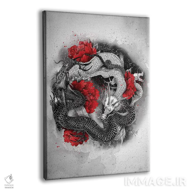 تابلو دکوراتیو دو اژدها اثر مارین لوپ - نمای پرسپکتیو محصول