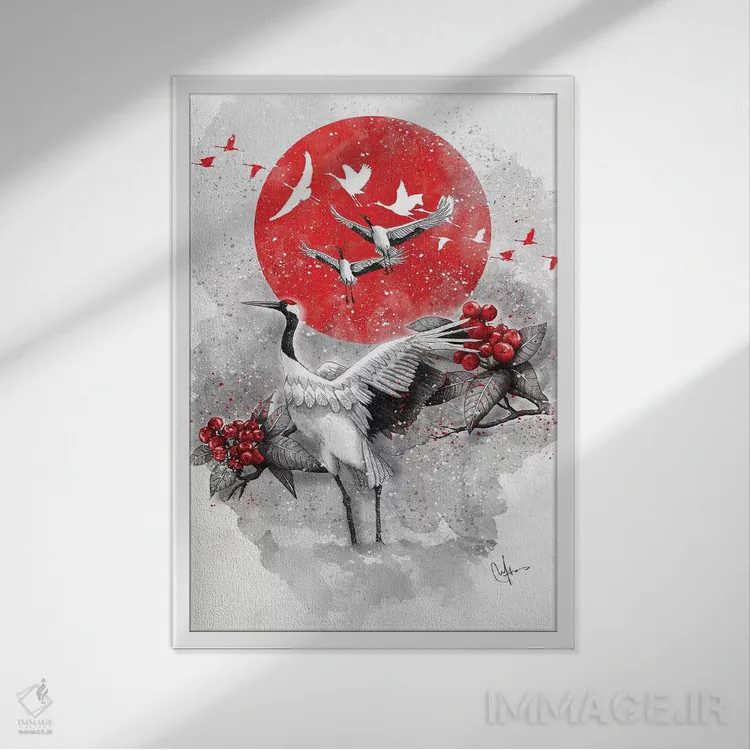 تابلو دکوراتیو تسورو اثر مارین لوپ - نمای قابدار سفید