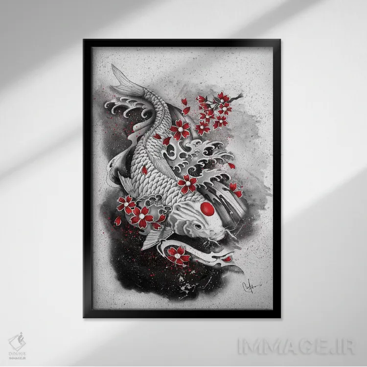 تابلو دکوراتیو کوی سفید اثر مارین لوپ - نمای قابدار مشکی