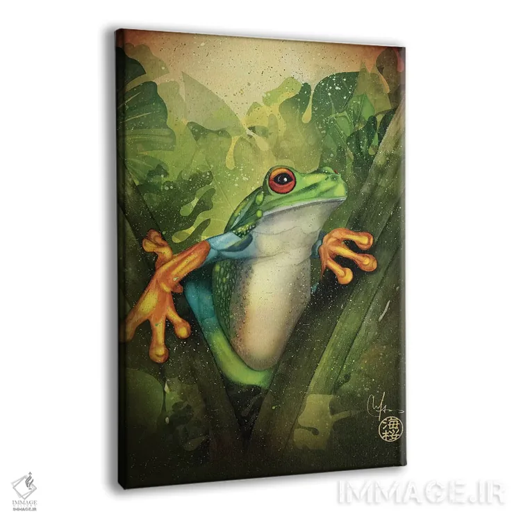 تابلو دکوراتیو قورباغه اثر مارین لوپ - نمای پرسپکتیو محصول