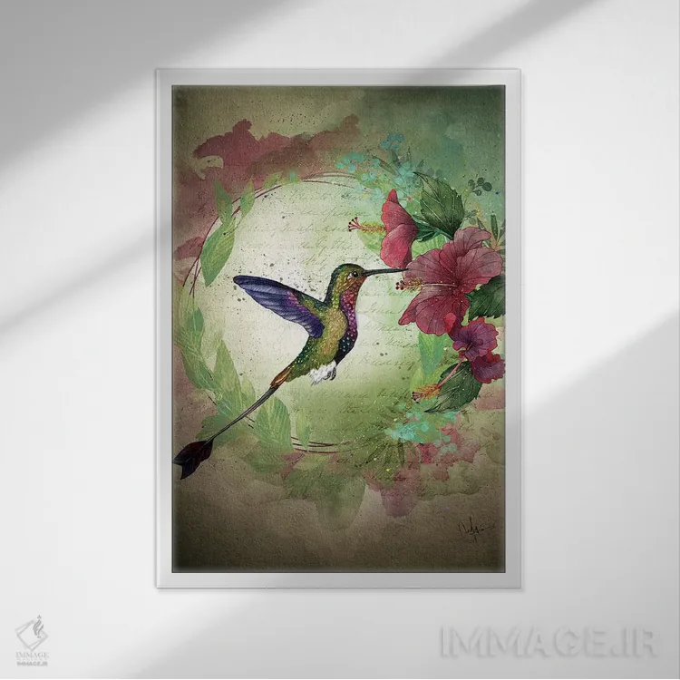 تابلو دکوراتیو اتفاق خوش آنی اثر مارین لوپ - نمای قابدار سفید