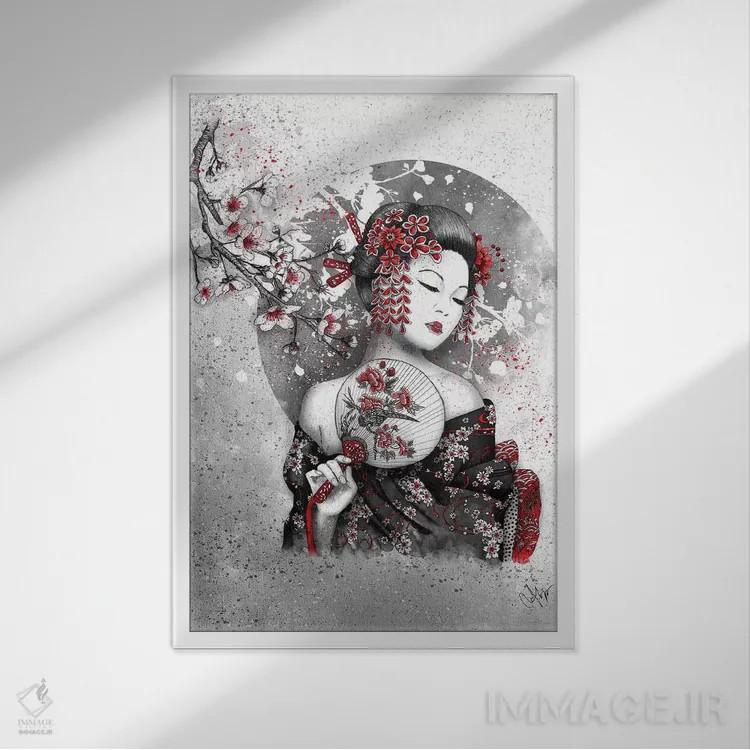 تابلو دکوراتیو زیر گل ها اثر مارین لوپ - نمای قابدار سفید