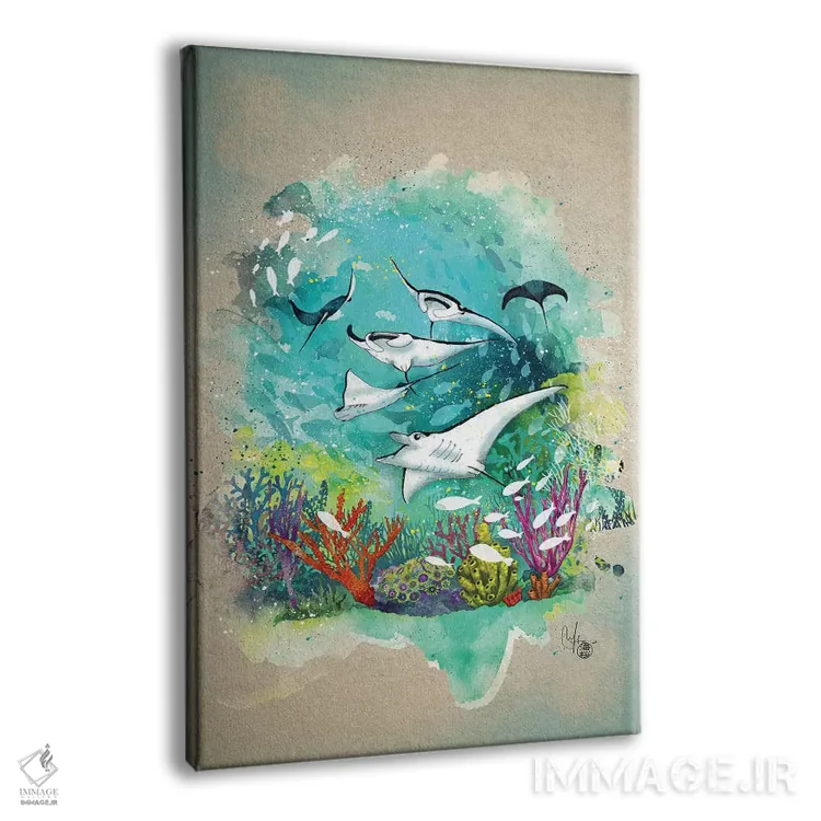تابلو دکوراتیو زیر دریا اثر مارین لوپ - نمای پرسپکتیو محصول