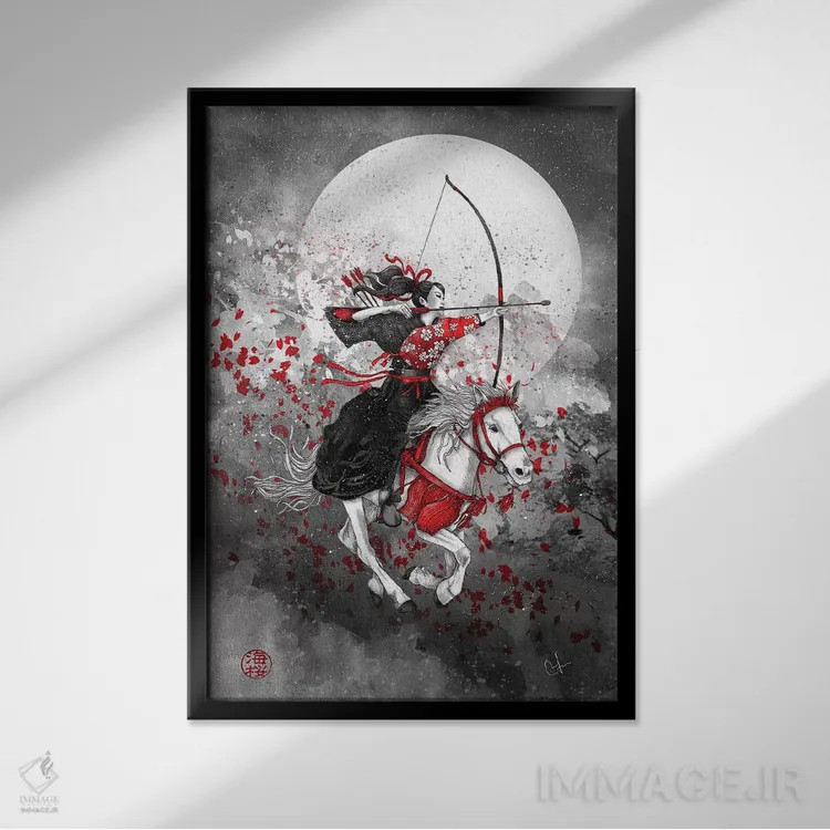 تابلو دکوراتیو یابوسامه اثر مارین لوپ - نمای قابدار مشکی