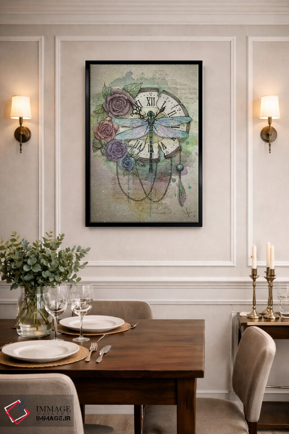 تابلو دکوراتیو زمان می گذرد اثر مارین لوپ - D2B