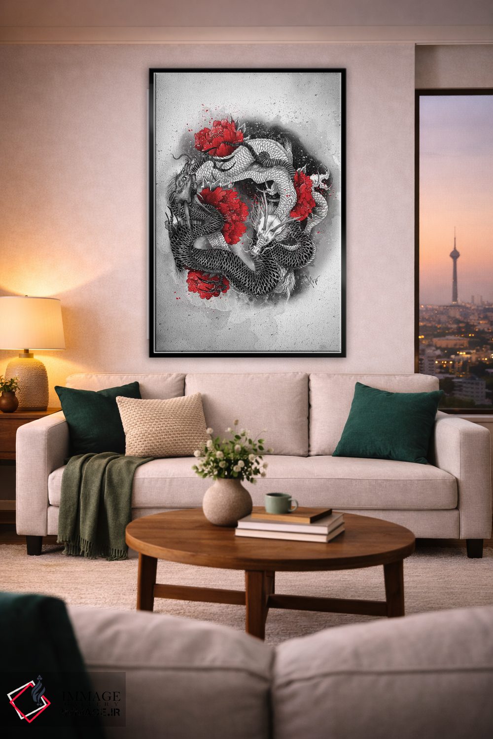 تابلو دکوراتیو دو اژدها اثر مارین لوپ - D1B