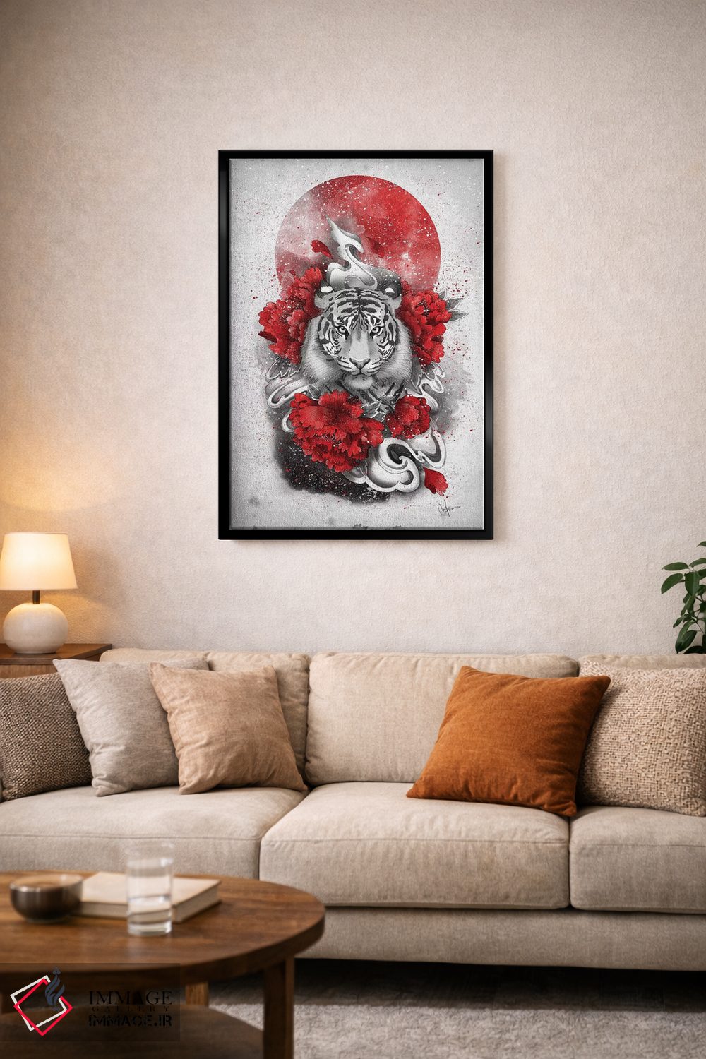 تابلو دکوراتیو ببر سفید اثر مارین لوپ - D4B