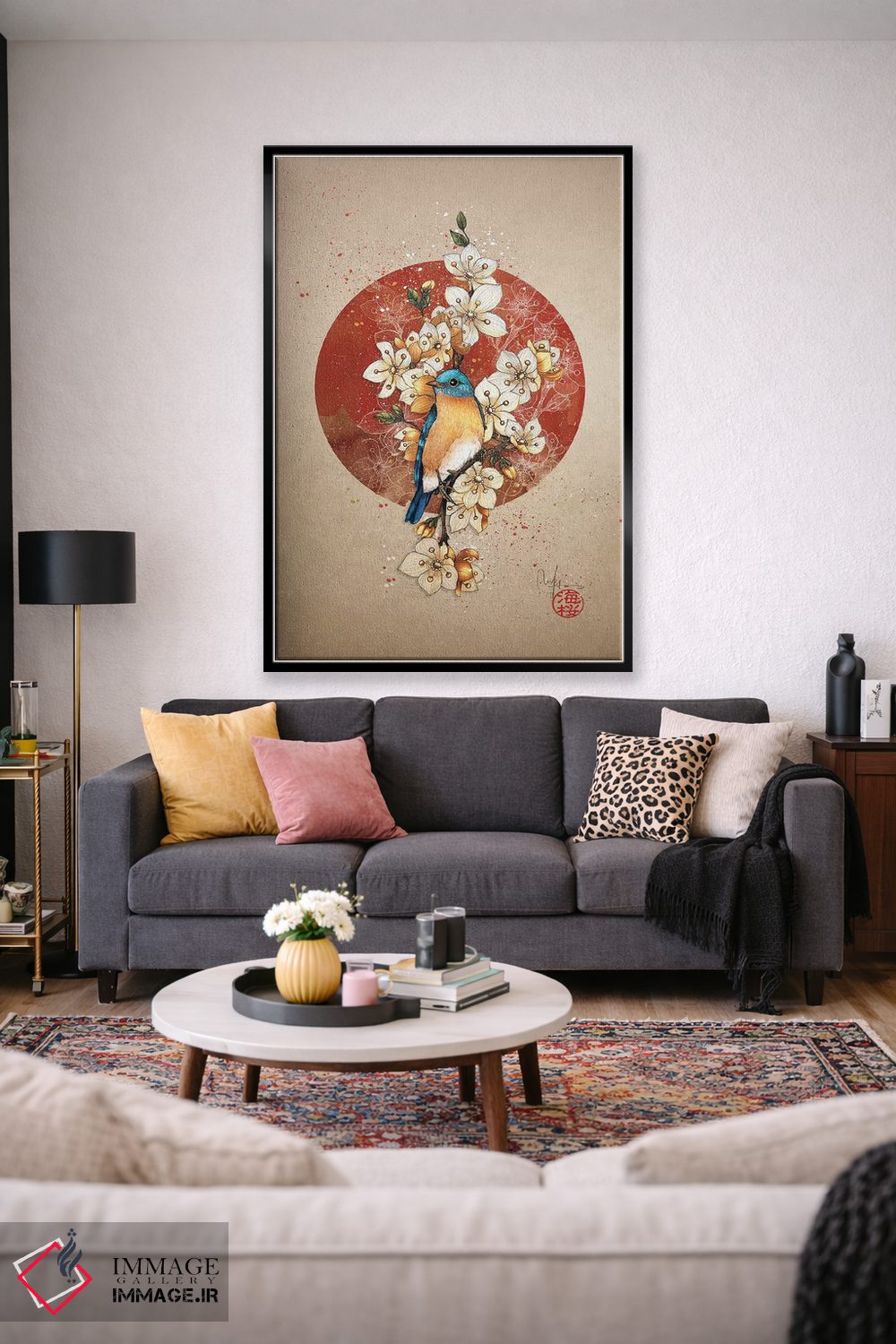 تابلو دکوراتیو پرنده آبی اثر مارین لوپ - D2B