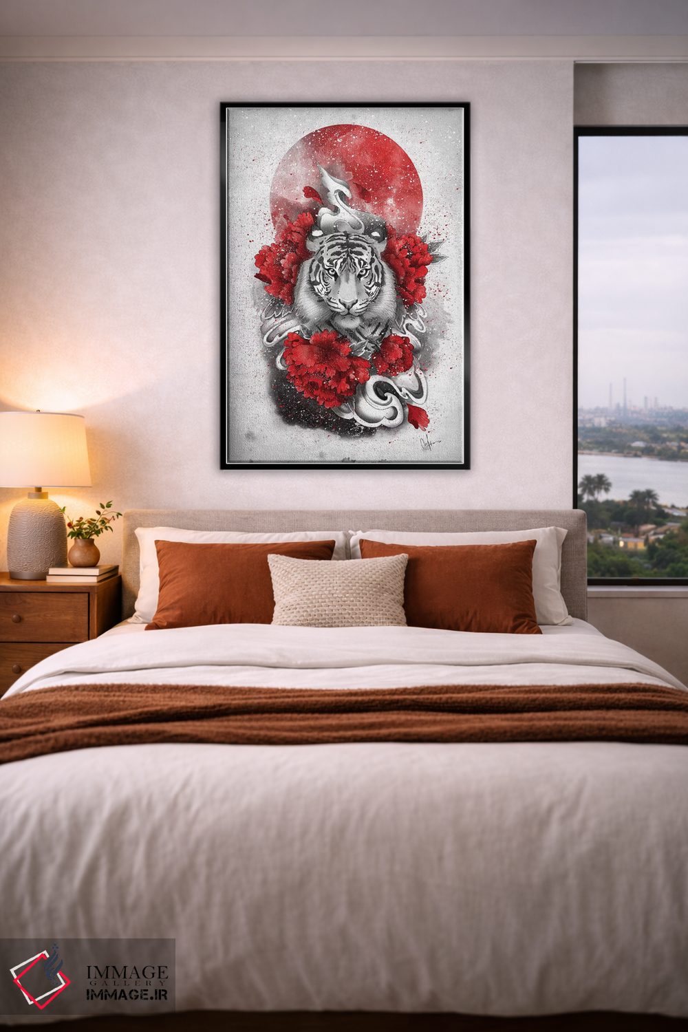 تابلو دکوراتیو ببر سفید اثر مارین لوپ - D5B