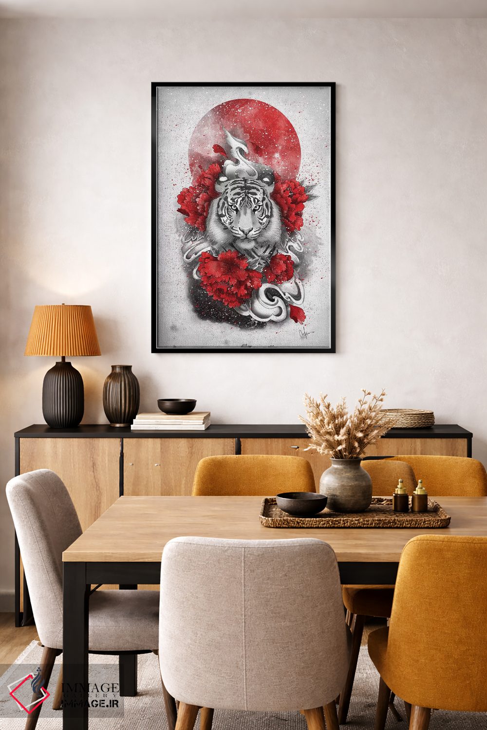 تابلو دکوراتیو ببر سفید اثر مارین لوپ - D6B