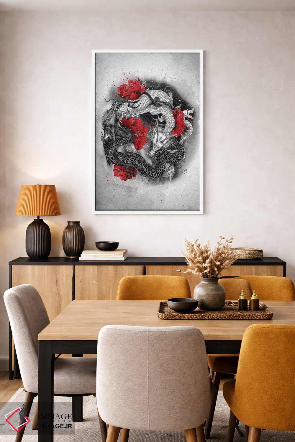 تابلو دکوراتیو دو اژدها اثر مارین لوپ - D4W