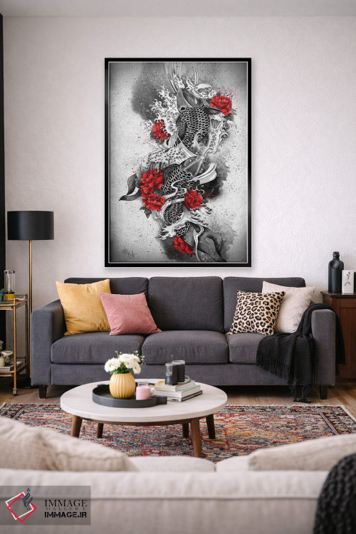 تابلو دکوراتیو دو ماهی کوی اثر مارین لوپ - D1B