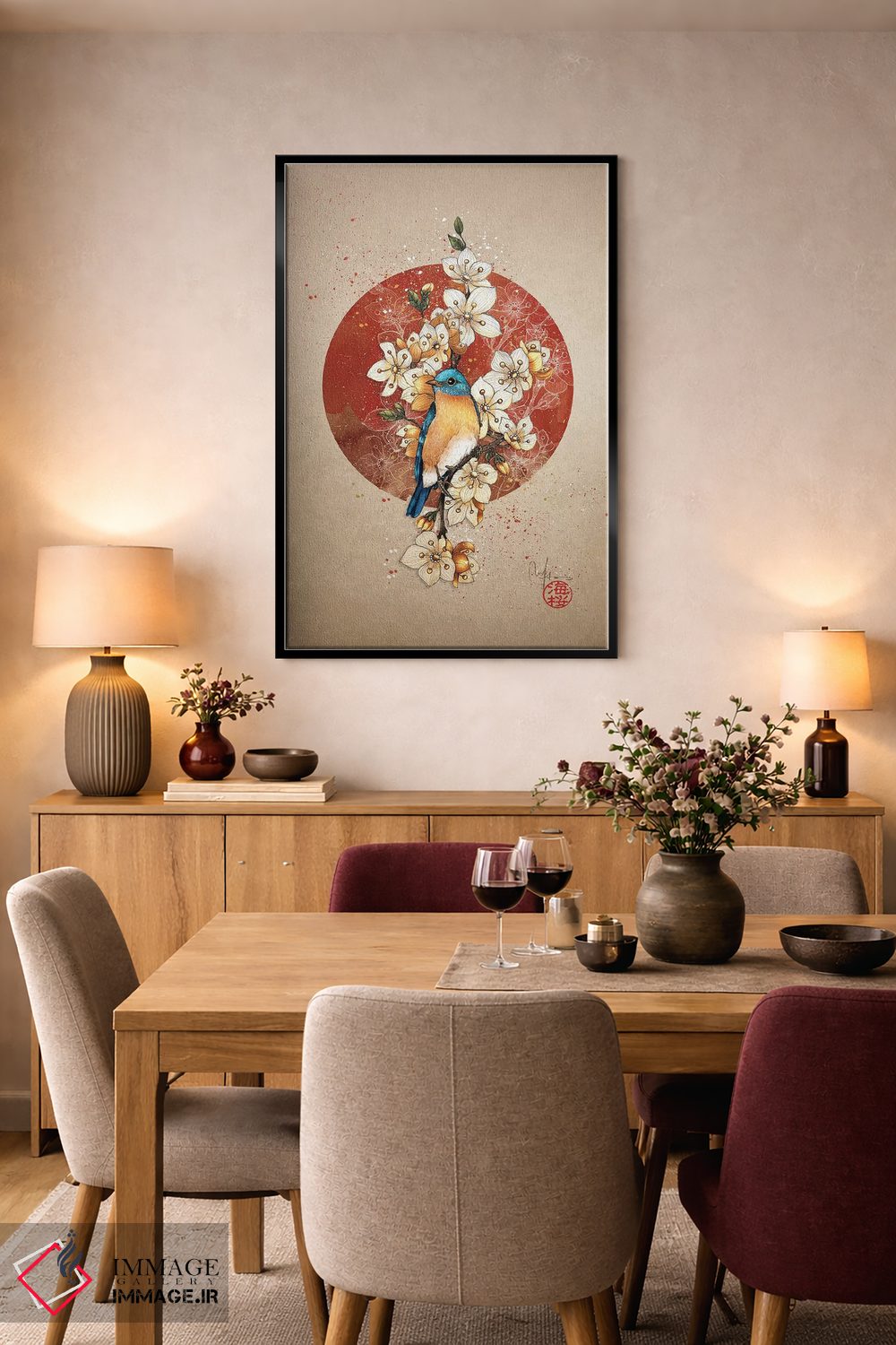 تابلو دکوراتیو پرنده آبی اثر مارین لوپ - D5B