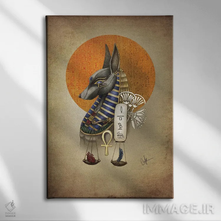 تابلو دکوراتیو آنوبیس اثر مارین لوپ - نمای روبهرو روی دیوار
