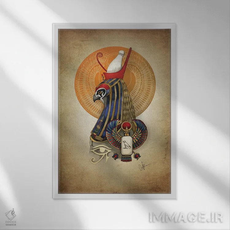 تابلو دکوراتیو هوروس اثر مارین لوپ - نمای قابدار سفید