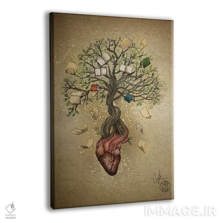 تابلو دکوراتیو قلب داستان اثر مارین لوپ - نمای پرسپکتیو محصول