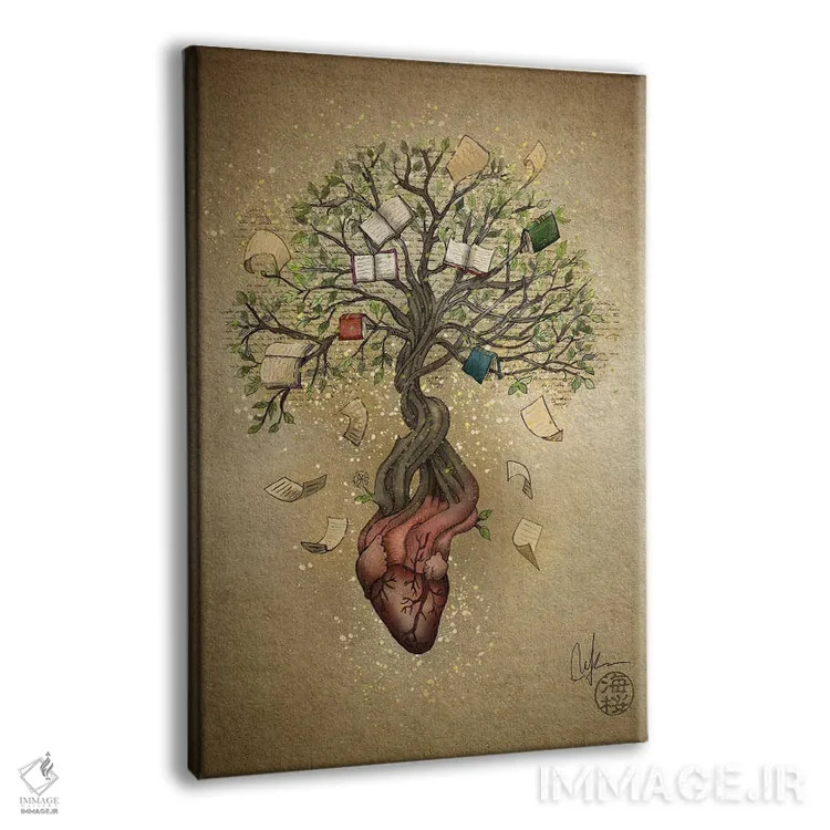 تابلو دکوراتیو قلب داستان اثر مارین لوپ - نمای پرسپکتیو محصول
