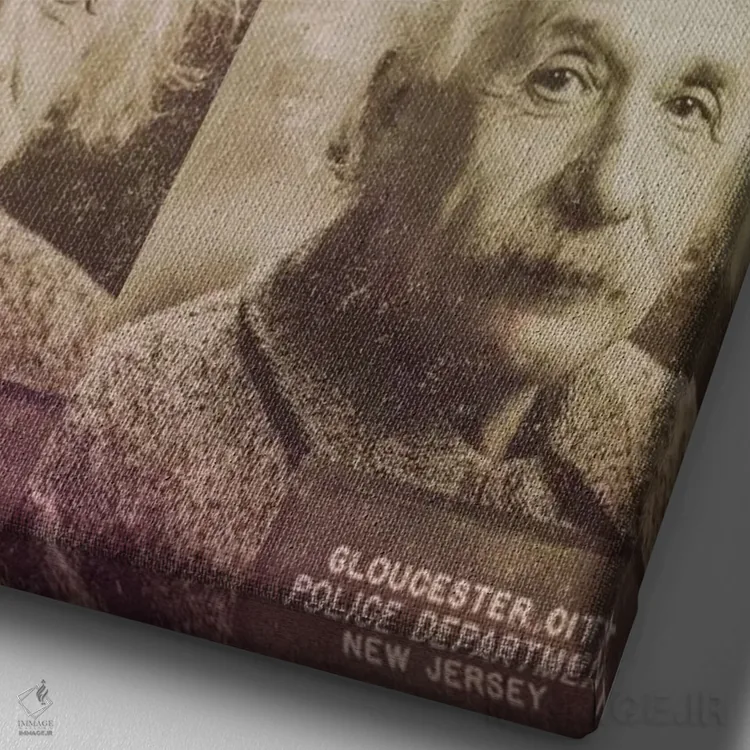 تابلو دکوراتیو آلبرت اینشتین اثر فایو بای فایو کالکتیو - نمای نزدیک بافت بوم